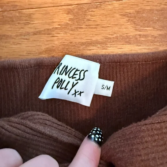 Princess Polly Chocolate Knit Bandeau top - Picture 2 of 4